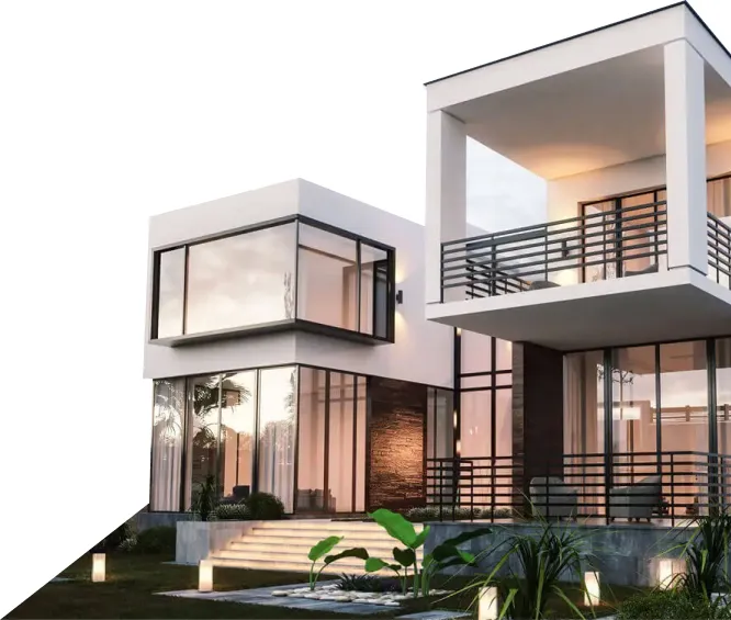 Images of houses in the hero section